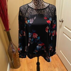 Apt. 9 Black Floral Women's Blouse